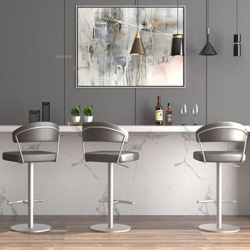 Modern Minimalist Kitchen Bar Stools for Restaurant Hotel Lift Rotating Bar Chairs Home Furniture Backrest Swivel High Chair