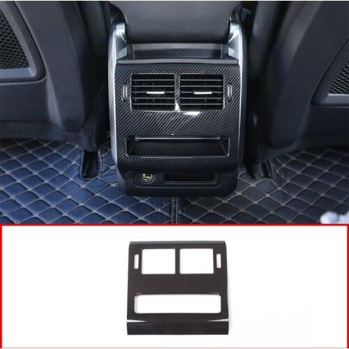 Carbon Fiber Style For Landrover Range Rover Sport RR Sport 2014-2017 ABS Plastic Rear Row AC Outlet Frame Cover Trim