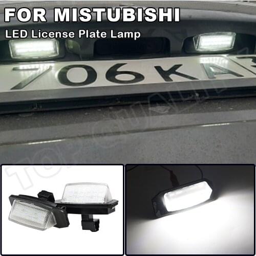 2Pcs LED Number License Plate Light For Mitsubishi Outlander XL(CW) 2006-2012 Lancer Sportback Peugeot 4007 Citroen C-Crosser
