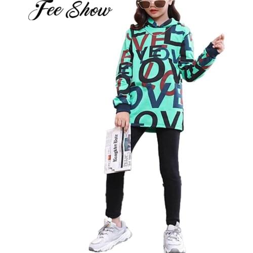 Kids Girls Hooded Sweatshirt Cotton Fashion Spring Autumn Teenage Clothes Sweatshirt Hoodie For Girls Casual Cool Clothing Tops