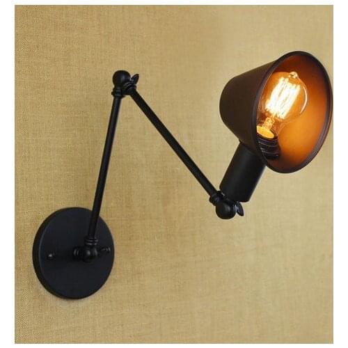 Loft Style Vintage Edison Wall Sconce Fold Mirror Wall Light Fixtures Industrial Wall Lamp For Indoor Lighting Lamparas Pared