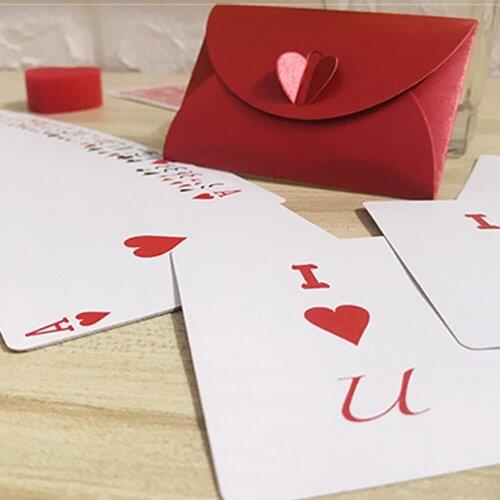I Love You Card Magic Tricks Close Up Magia Visual Romantic Card Magie Interact Magica Mentalism Illusion Gimmick Prop Magicians