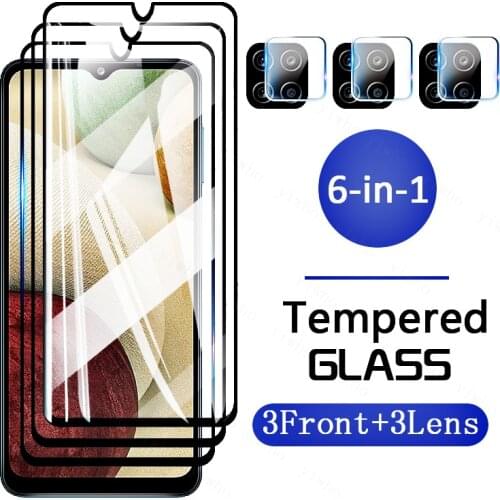 Protective Glass on For Samsung a12 6.5" Screen Protectors Tempered Glass on For Galaxy a12 a 12 12a Camera Lens HD Clear Film