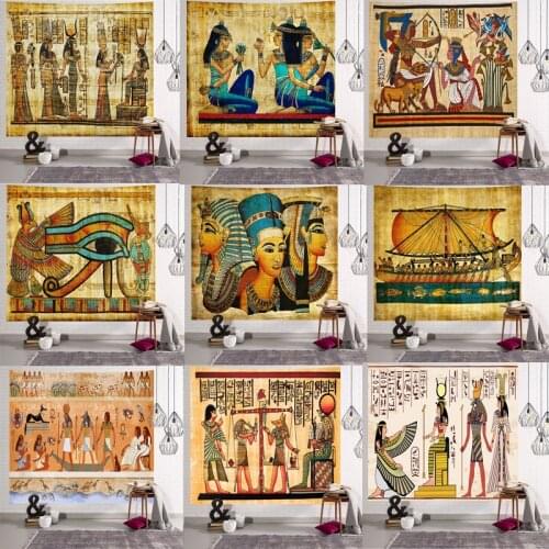 Yellow Ancient Egypt Tapestry Wall Hanging Old Culture Printed Hippie Egyptian Tapestries Wall Cloth Home Decor Vintage Tapestry