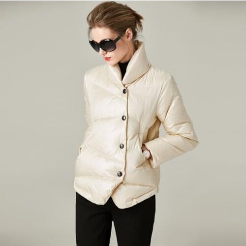 Women newest stand collar coat A-type short duck down coats female fashion warm clothes lady jacket short style down jackets