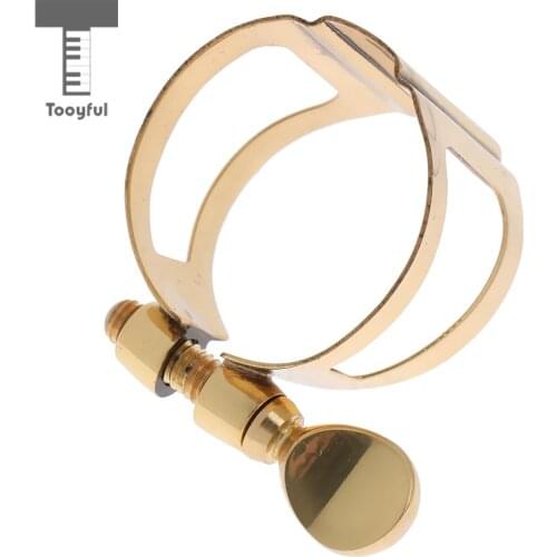Gold Metal Soprano Sax Saxophone Mouthpiece Ligature Clip for Wind Instrument Parts