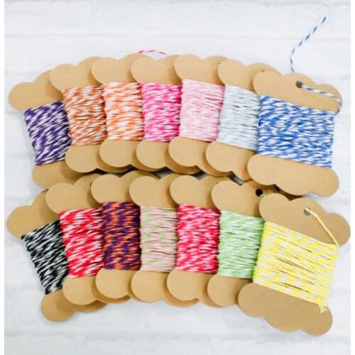 10Y Cotton Rope Double Colorful Twisted-Cord 1.5-2mm Thread Cord DIY Rope Twine For Party Gift Handmade Packaging Rope