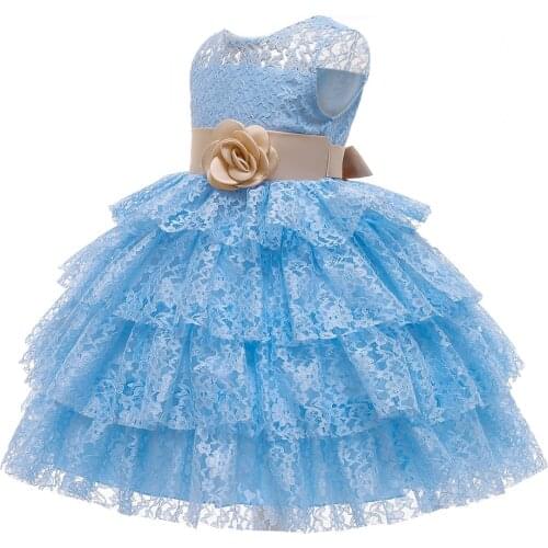 2021 hot new lace fluffy dress princess skirt fluffy cake dress birthday party summer cake girl princess skirt 3-10 years old