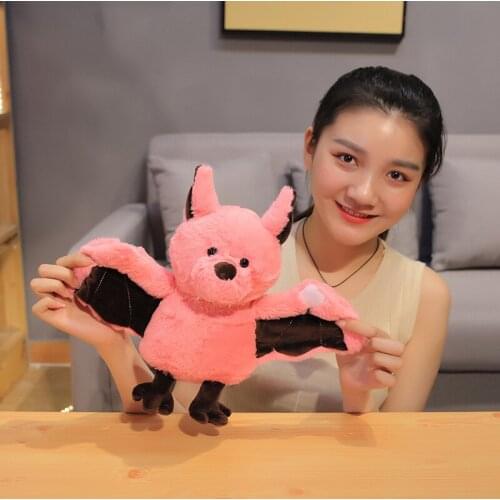 24CM Cute Bat Plush Toys Soft Funny Animals Dolls Stuffed Baby Bed Time Story Pillow for Kids Girls Birthday Christmas Gifts