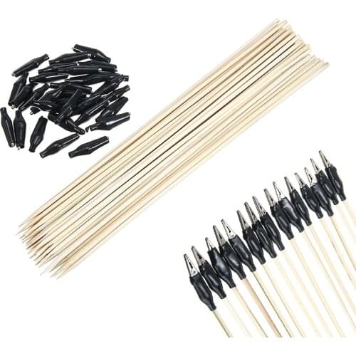 30pcs Alligator Clip Stick Kids Children Spray Gun Toy Parts Wood Plastic Metal Model Building Crocodile Probe Tool