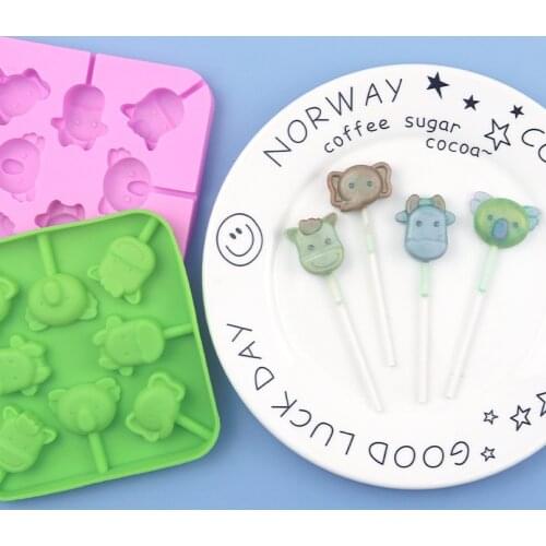 8 Even Elephant Lollipop Cheese Stick Mold Food Grade Silicone Mold Xg331