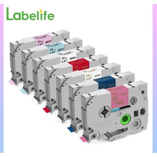 Labelife 1PCS Satin Ribbon Tapes TZe-R231 TZe-RN34 Black on White Compatible for Brother P-touch label printer PTD200 PTD450