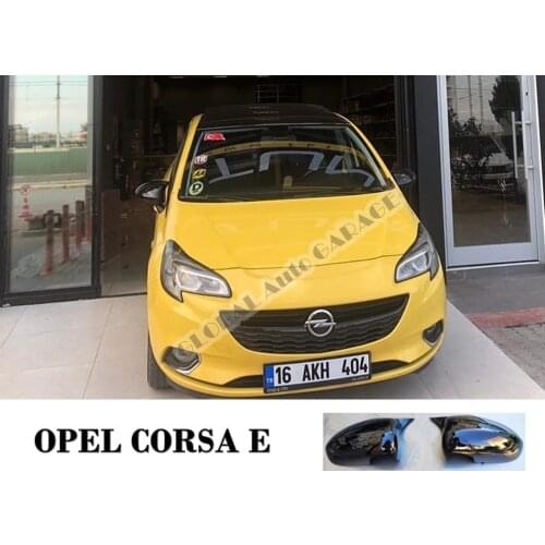 For OPEL CORSA E Bat Mirror Cover 2014-2019 Glossy Piano Black 2 Pieces Wing Car Styling Auto Accessory Universal Spoiler