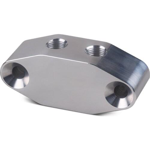 Billet Oil Pan Pressure Sensor Adapter Port Dual 1/8" NPT LS Truck M16-1.5 Sending Unit