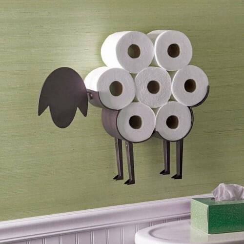 Toilet Paper Holder Sheep Decorative - Free-Standing Bathroom Tissue Storage Toilet Roll Holder Paper Bathroom Iron Storage