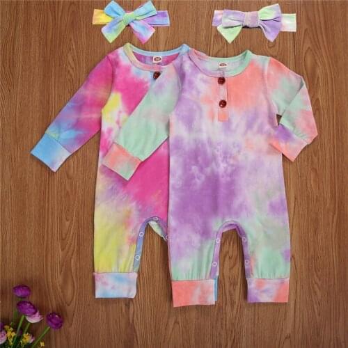 Newborn Baby Romper Girls Boys Cute Gradient Clothes for Kids Long Sleeve Autumn Tie Dye Knitted Rompers Jumpsuit Outfits
