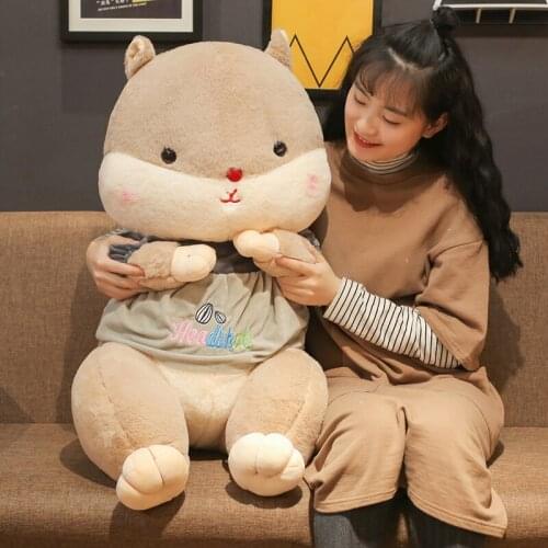 Dorimytrader Cute Hamster Doll Plush Toy Pillow Ragdoll Doll Girl Sleeping Bed Pillow for Girl Birthday Gifts 31inch 80cm