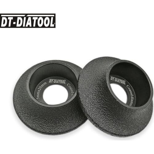 DT 2pcs Dia 75mm/3inch Vacuum Brazed Demi-bullnose Edge Profile Diamond Grinding Wheel Grit #60 Disc for Marble Granite Quartz