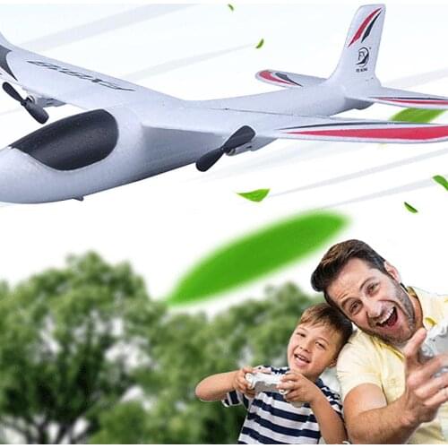 RC Plane Toy FX-818 2.4G EPP Remote Control RC Airplane Glider Toy with LED Light Kids Gift Outdoor Fixed Wing Aircraft