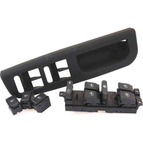 FHAWKEYEQ Window Glass Master Switch + Button Frame Bracket Box For VW Bora Jetta MK4 Golf MK4 Passat B5 3B1867171E 1J4 959 857D