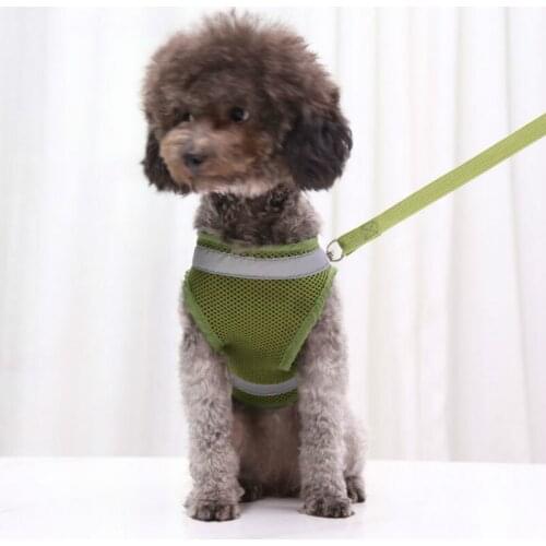 Small Dog Puppy Cat Breathable Vest Harness Collar Mesh Pet Vest Harness and Leash Set For Chihuahua Pug Bulldog Cat