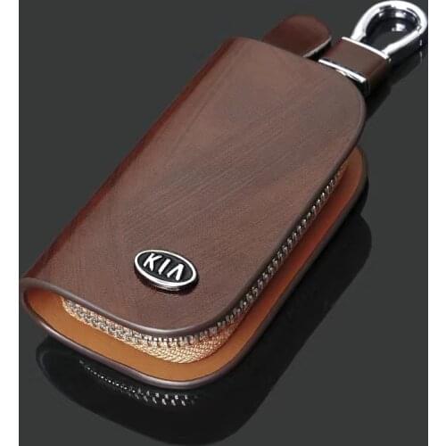 Leather Car Remote Key Case Cover Holder Wallet Shell For KIA Ceed Sid Rio Soul Sportage Sorento Cerato K2 K3 K4 K5 Optima Forte