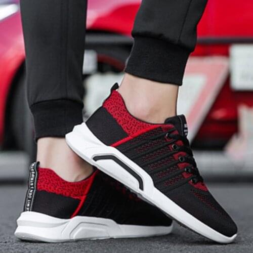 Spring Mens Shoes trend tie Casual Shoes Mens Explosions Breathable Flight Weaving Casual Sports Shoes Men Tenis Masculino