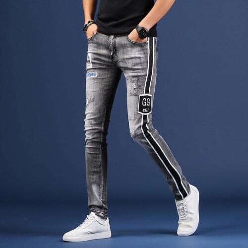 2021 Men’s Light Luxury New Brand Printed Jeans,Ripped Elastic Denim Pants,Slim-fit Casual Jeans,Cool&Stylish,Youth Fashion Must