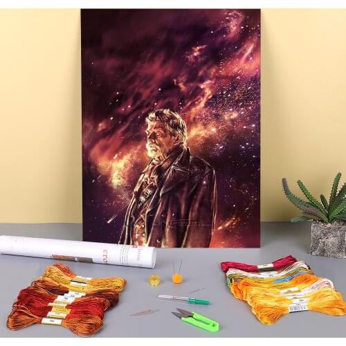 Portrait The Lonely God Printed Canvas 11CT Cross-Stitch Embroidery Full Kit DMC Threads Knitting Hobby Sewing Stamped