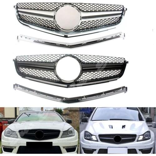 Car Front Racing Facelift Grill Upper Bumper Grille Cover For Mercedes Benz W204 C-Class C63 AMG C63 Coupe
