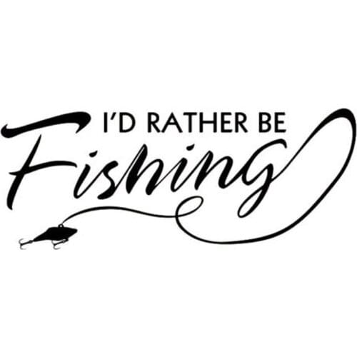 16.5CM*6.6CM Car Window Decal Outdoor Fishing Fish Outside River Car Sticker Vinyl Decal Decorate Sticker Black Sliver C8-0734