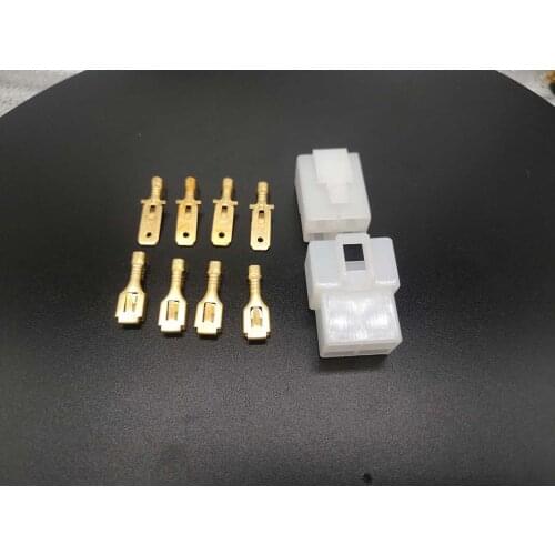 New 10 sets of 4PIN 6.3mm car Connector kit male and female socket plugs for cars, motorcycles