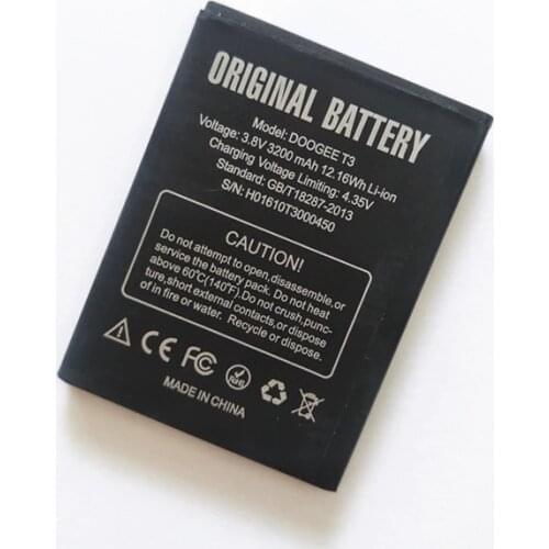 Original doogee T3 phone battery 3200mah 3.7V for doogee T3 Phone battery