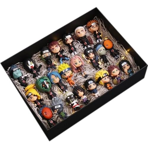 Complete Set Van Toy Naruto Hand Gemaakt Model Geschenkdoos Uzumaki Naruto Uchiha Sasuke Kakashi Figure Model Toys