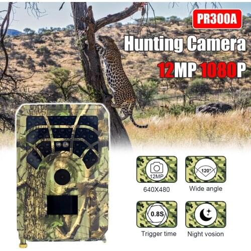 PR300A Hunting Camera 12MP 1080P 120 Degrees PIR Sensor Wide Angle Infrared Night Vision Wildlife Trail Thermal Imager Video Cam