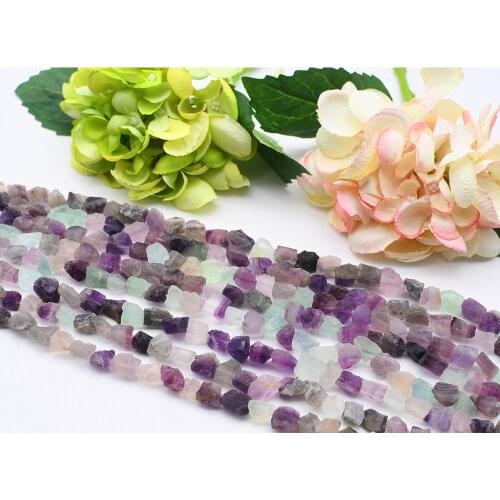 9-11x13-15mm Natural Colotful Fluorite Loose Spacer Beads Stone Beads For DIY Necklace Jewelry Making 15" Free Shipping
