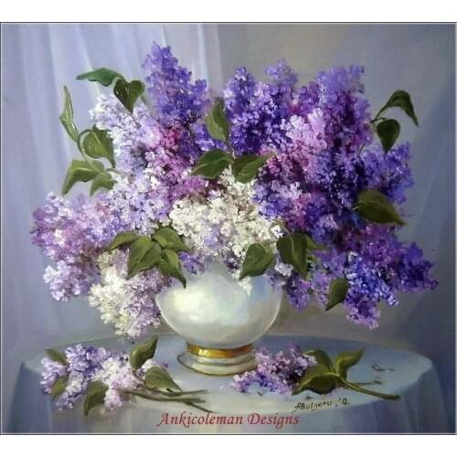 Needlework for embroidery DIY DMC High Quality - Counted Cross Stitch Kits 14 ct Oil painting - Lilacs in a Vase I
