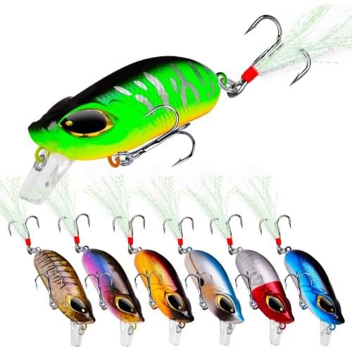 1Pcs Minnow Fishing Lure 5cm 8g Floating Wobblers Artificial Hard Bass Pike Bait 3D Eyes Crankbait Swimbait Fishing Tackle Pesca