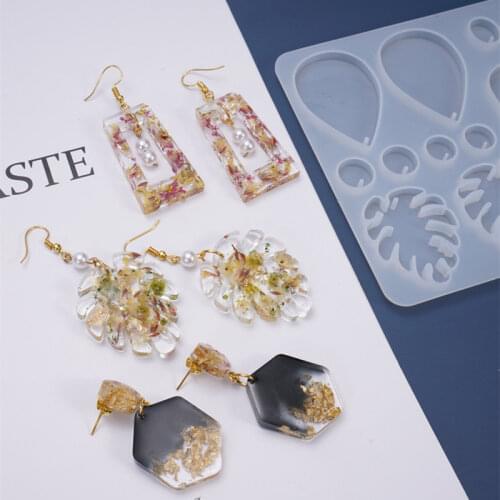 DIY Earrings Resin Mold Handmade Dangle Eearrings Silicone Mold UV Epoxy Moulds for Jewelry Making Tools