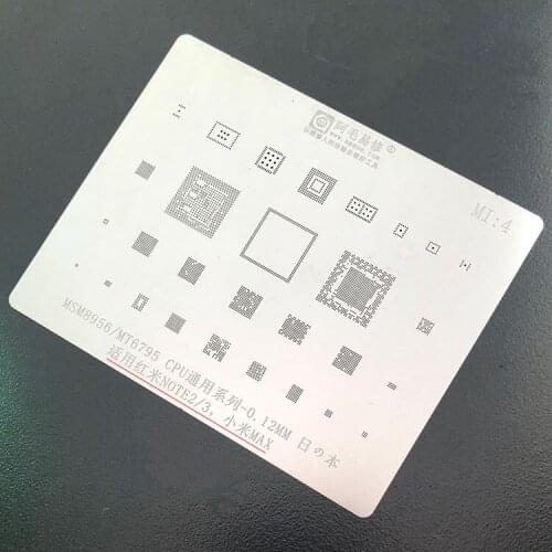 For Redmi note2/3 Xiaomi MAX BGA Stencil MSM8956 MT6795 CPU Reball IC Solder Heat Template Tin Plant Steel Net 0.12mm Thickness