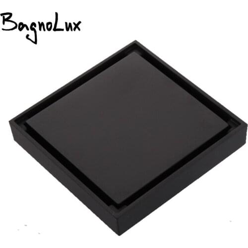 Vidric Square Anti-odor Floor Waste Grates 100X100 Shower Drain Black Bathroom Floor Drain Tile Insert 100% Brass Bathroom Acces