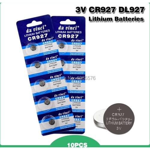 10pcs 3V CR927 927 DL927 BR927 BR927-1W CR927-1W ECR927 5011LC KCR927 LM927 Watch Button Coin Cells Lithium Li-ion Battery