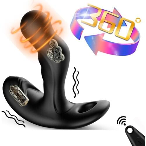 360° Rotating Prostate Massager Vibrator Scrotum Stimulation Anal Plug Remote Control Butt Plug Anus Adult Sex Toys For Man Gay