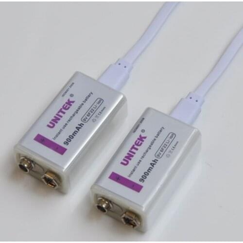 2PCS USB Li-ion 9V Rechargeable battery 900mAh 6F22 lithium ion cell for microphone Guitar EQ smoke alarm multimeter helicopter