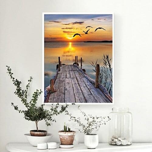 5D Diy Diamond Painting Landscape Cross Stitch Kit Full Drill Embroidery Scenery Winter Mosaic Art Picture of Rhinestones Decor