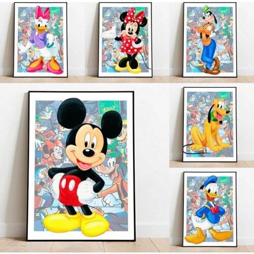 Disney 5D Diamond Painting Comics Mickey Mouse and Donald Duck Diamond Embroidery Cross Stitch Kits Mosaic Crafts Home Decor