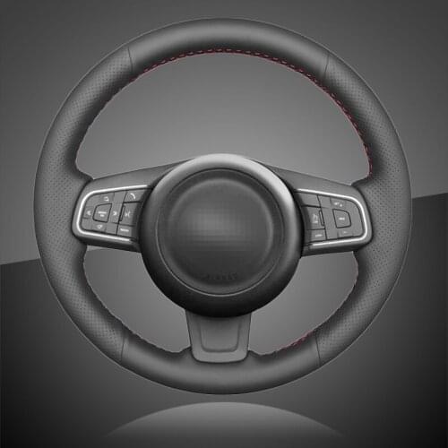 Auto Braiding On The Steering Wheel Cover for Jaguar E-Pace 2017-2019 F-Pace 2016-2017 XE 2015-2017 XF 2016 2017 Car Braid