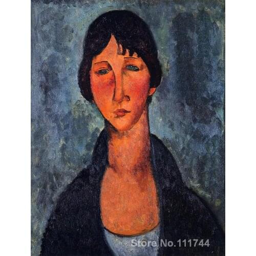Modern paintings of women The Blue Blouse by Amedeo Modigliani art Handmade High quality