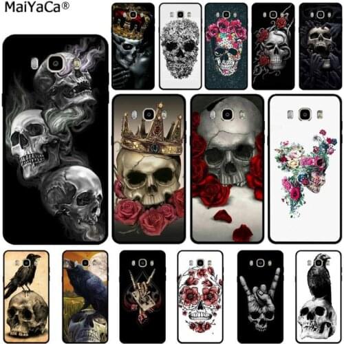 MaiYaCa Flower Deer Skull Flower Raven Phone Cover For Samsung S6 S5 Note 8 9 10Pro J4plus J2prime J6 A6plus Redmi 5 S2 6pro