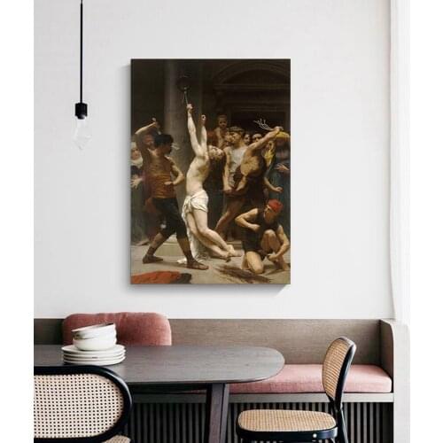 Citon Canvas Oil painting Bouguereau《The Flagellation of Our Lord Jesus Christ》Artwork Picture Modern Wall Decor Home Decoration